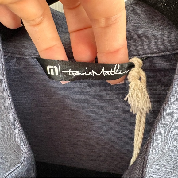 Travis Mathew Havasu 2.0 Quarter Zip Vintage Indigo Blue Black L Golf Eco Light - Picture 4 of 12